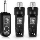 Ease of Use 2.4GHz Professional Wireless XLR Microphone System - 1 Receiver & 2 Transmitters, for Dynamic Mic, Audio Mixer, Electric Guitar & Bass