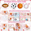 28 Pack Kid Valenitnes Day Cards with Sports Ball Valentines Day Gifts for Kids Classroom School, Valentines for Kids Class Party Favor Squeeze Foam Balls Stress Relief Toy Valentines Exchange Gifts