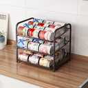 3 Tier Stackable Can Rack Organizer,for food storage,kitchen cabinets or countertops,Storage for 36 cans,Bronze