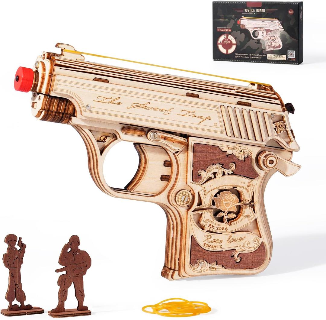 ROBOTIME Wooden Puzzles for Adults - M1906 Browning 3D Puzzle - Hobby Craft for Adults Building Set