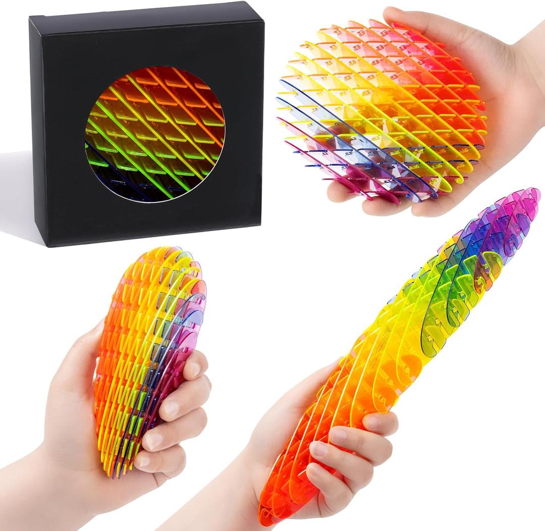 Fidget Worm Toy - Fidget Toys Adults | Quiet Fidget Sensory Toys for Adults & Teens | Desk Fidgets for Adult | Anxiety Stress Relief Toy |Toys for Autistic Kids Ages 3-5 5-7 8-10 8-12(Rainbow, Big) (Large)