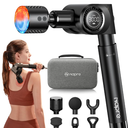 NAPRE Massage with Heat and Cold Head, Deep Tissue Handheld Percussion Back Massager for Muscle/Neck/Body Pain Relief with Long Extension Retractable Handle,32-Speeds,Foldable,5 Adjustable Angles