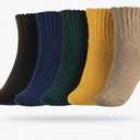 BenSorts Women's Winter Boots Socks Thick Warm Cozy Crew Socks Solid Color Gifts 5 Pack