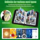 Protective Trading Card Albums - 4 Pocket Double Sided Collection Binder for 400 Cards, Durable Scratch-Resistant PU Cover, Sleeves for 3 Ring Binder, Portable Organizer for MTG Game Card(Green Rosha)