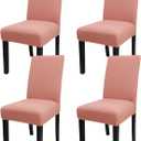 JQinHome Terra Cotta Chair Covers for Dining Room Set of 4, High Stretch Removable Washable Parsons Chair Slipcover for Home Party Hotel Wedding Ceremony (4PCS,Terra Cotta)