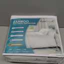 PlushDeluxe Premium Bamboo Mattress Protector  Queen Size, Waterproof, & Ultra Soft Breathable Noiseless Washable Bed Mattress Cover for Comfort & Protection - White