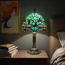 Tiffany Style Lamp,Dragonfly Stained Glass Table Lamp,8" Antique Bedside Night Light with Included LED Bulb,Warm White Light for Bedroom/Office Decor,Art Vintage Lamp Gift