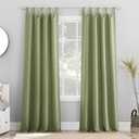 Sun Zero Easton Energy Saving Blackout Tab Top Curtain Panel, 40" x 84", Sage Green