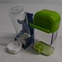 Automatic Bird Feeder for Cage, No Mess Automatic Bird Feeder Water Dispenser Set Acrylic Parrot Food Container Drinker Cage Accessories for Parakeet Canary Finch Cockatiel Lovebirds (1, Green + Blue)