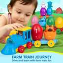 ESPRAY Toddler Learning Toys for 1 2 3 Years Old, Count Matching & Sorting Montessori Farm Train Set with 8 Farm Animals & 1 Farmer Finger Puppets, Christmas Easter Birthday Gifts for Baby Boys Girls