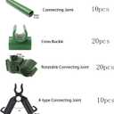 60pcs Adjustable Plant Trellis Connector Clip 3 Types Plant Stake Connectors Garden Tomato Sticks Clip for Plant Supports Climbing (8mm)