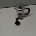 French Press Coffee Maker 304 Stainless Steel Coffee Press,with 4 Filters System, Heat Resistant Thickness Borosilicate French Press Glass, BPA-Free Brewed Tea Pot Coffee Plunger(Copper 12oz) (Silvery)