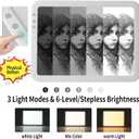 iVAOOZE Rechargeable Battery Powered Light Box for Tracing, A4 Wireless Lightbox Light Copy Board Light Table for Drawing Sketching HTV, Super Bright Light Pad for for Cricut Vinyl, Weeding Tool