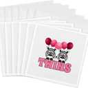 3dRose Two Zebras with Pink Balloons for Twin Girls Greeting Cards, 6" x 6", Set of 6 (gc_211259_1)
