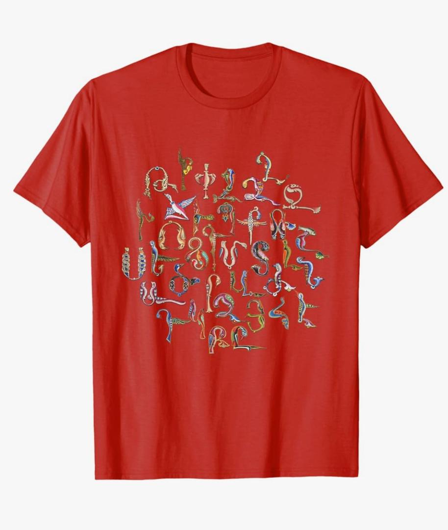 Armenian Alphabet Birds Armenia Symbols T-Shirt L
