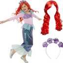Morph Little Mermaid Costume For Girls, Little Mermaid Dress, Girls Halloween Costume, Halloween Costumes For Kids (Large)