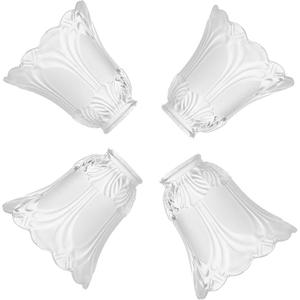 4 Pack Clear & Frosted Glass Lamp Shade Replacement with 1.6"(41MM) Fitter Opening for Ceiling Fan Light Kit Wall Sconce Pendant Light Fixture