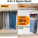 Velvet Pants Hangers 2-Pack, Space Saving Multi-Tier Closet Organizers for Jeans Trousers Skirts Scarves, Heavy Duty Non-Slip Vertical Storage for College Dorm & Apartment Essentials, Grey