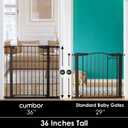 Cumbor 36" Extra Tall Baby Gate for Stairs, 29.7-40.6" Wide Dog Gate for Doorways, Pressure Mounted Auto-Close Pets Gates for Dogs Indoor, Durable Safety Child Gate, Mom's Choice Awards Winner, Black