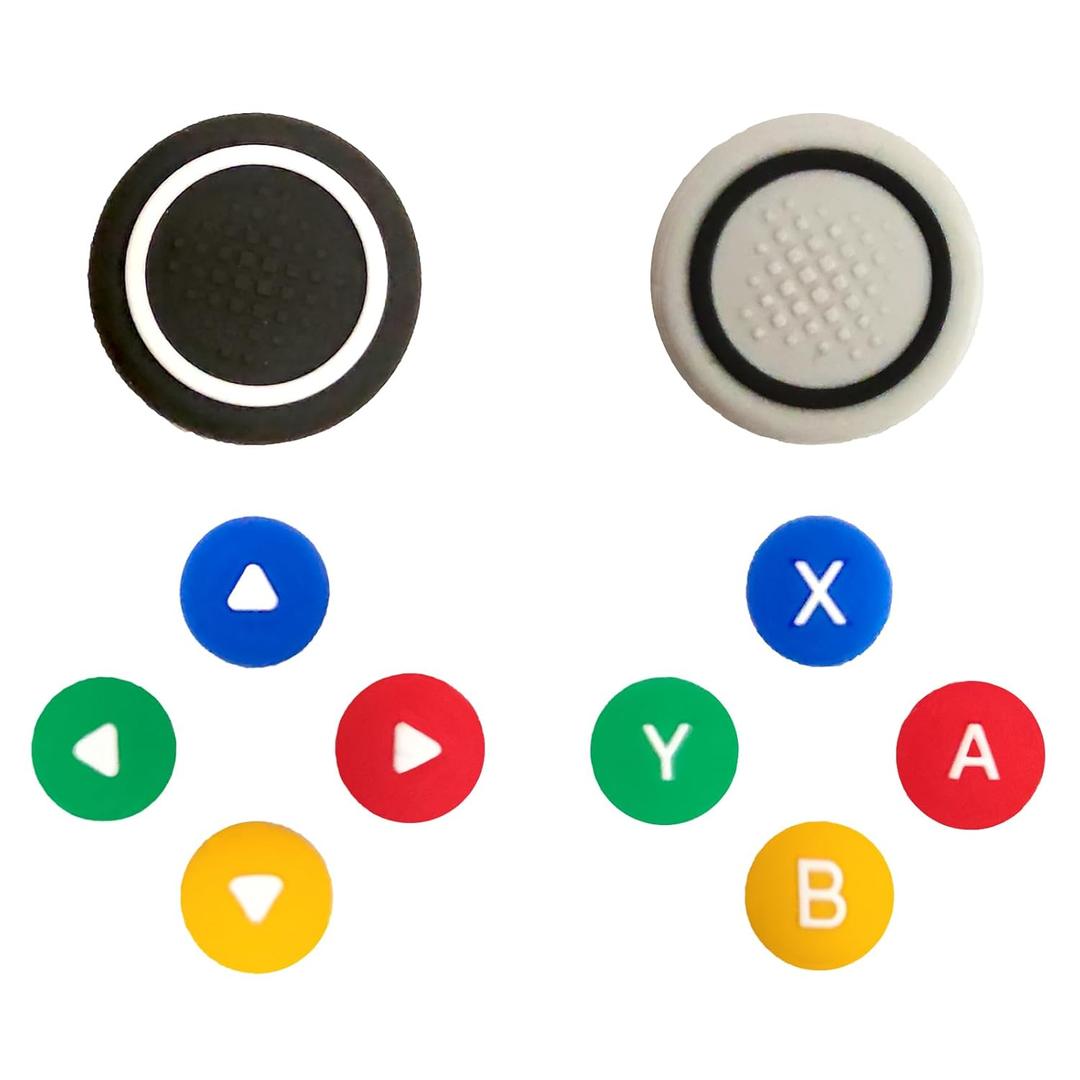 Cross D-Pad Button Caps Switch 2 Thumb Grip Caps Set, Creative Soft Joystick Covers Key Buttons Sticker Cover Caps Design for Switch 2 (Colorful)