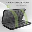 PURBHE Switch Game Case for Nintendo Switch 1 & 2 Card, Portable Nintendo Switch Game Holder with 24 Cartridge Slots and 24 Micro SD Card Slots,Accessories for Nintendo 1 and 2 Switch (Black)