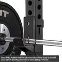 J Hooks for 2" x 2" Power Rack, Rubber Pad J-Hook for Power Cage, Bottom Reinforced Steel J Cups for Squat Rack, Heavy Duty Barbell Holder, Black