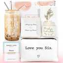 Sister Birthday Gifts, Sisters Gifts from Sister, Best Funny Cool Birthday Gift for Big Sisters, Sister in Law, Sister Adult w 18oz Glass
