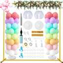 Wedding Arch Backdrop Stand 6.5FT Metal Backdrop Stand with 2 Pcs Adjustable Balloon Column Stand Gold Wedding Arch Frame for Birthday Party Graduation Baby Shower Ceremony Outdoor Supplies Dcor