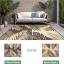 sarben Outdoor Rug 8' x 10' Waterproof for Patios Clearance, Reversible Plastic Straw Indoor Outdoor Rug for RV, Picnic, Backyard, Deck, Balcony, Porch, Beach, Coffee and Beige