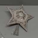 Kurt Adler Star Treetop with Ivory Pearls and Platinum Glass Glitter, 13.5-Inch