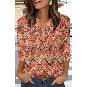 Womens Tops Henley Shirts for Women Fall Fashion 2026 School Outfits for Teachers (Orange, Large)