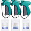 Honoson 3 Pieces Clothes Tagging Applicator Garment Tag Attacher Label Tagging Machine with 15 Pieces Steel Needles for Boutique Store Consignment Garage Yard Sale(Green)