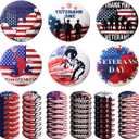 48 Pcs Veteran Button Pins, Veterans Day American Flag Lapel Pins Veterans Day Gifts, Veterans Day Decorations for Men Patriotic Accessories Costume Decorations