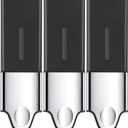 EHORIA 3-in-1 Quadrate Dispensers for The Shower,Shower soap Dispenser,Conditioner Dispenser, Shampoo Dispenser,No Drilled Wall Mounted Distributor,Hotel,Bathroom,Home (Triple, Black)