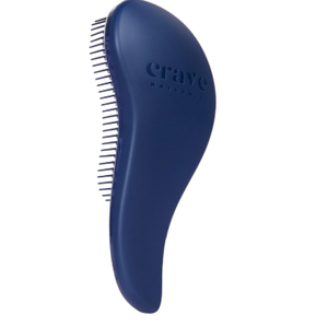 Crave Naturals Glide Thru Hair Brush - Detangler Brush for Curly, Straight, Wet or Dry Hair - Gentle Detangling Brushes for Adults, Kids, Toddlers - Hair Accessories for Women, 7.5x3" - Blue (1 Pack (Regular))