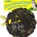 Dog Ball for Aggressive Chewers - Interactive Dog Toy Giggle Balls Fun Squeaky Sound to Keep Them Busy, Durable for Small Medium Large Breeds, Rubber Chew Toys, As Seen on TV, Black & Yellow