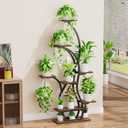 Plant Stand Indoor with Grow Lights - 65" Corner Plant Shelf Indoor, 8 Tiered Tall Lighted Plant Stands for Indoor Plants, Flower Stands Display Holder for Living Room, Bedroom, Patio Decor, Black