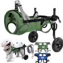 Updated Dog Wheelchair for Back Legs, Small Dog Wheelchair Carts with Wheels, Light Weight Wheelchair for Leg Support Helps Senior, Injured, Paralyzed,2pcs (Medium, Olive Green)