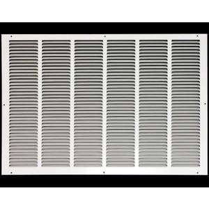 HVAC Premium 30'' x 24'' [Duct Opening] Flat Stamped Steel Return Air Grille - Sidewall and Ceiling - HVAC Vent Duct Cover - White [Outer Dimensions: 31.75''w X 25.75''h]