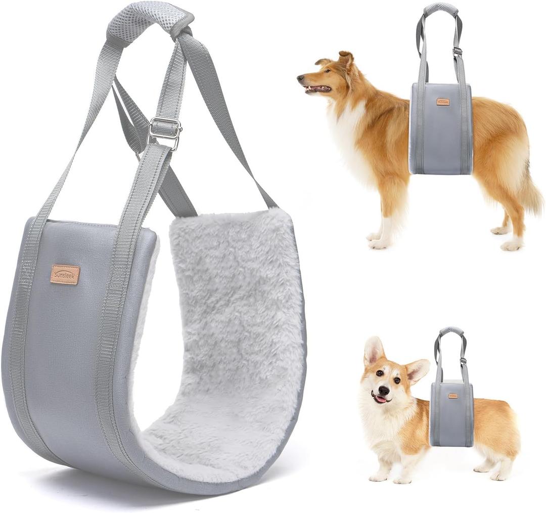 Dog Lift Harness for Large Dogs, Adjustable Dog Sling for Back Legs, Hip Support Harness to Help Lift Dogs Rear for Helps Senior, Injured, Disabled and After ACL Surgery Dogs - Large, Grey