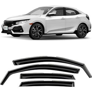 CLIM ART in-Channel Incredibly Durable Rain Guards for Honda Civic 2016-2021 Hatchback, Original Window Deflectors, Vent Window Visors, Vent Deflector, 4 pcs. - 617309