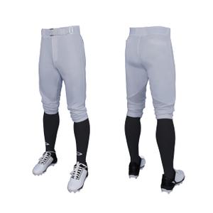 Men's Classic Knicker Baseball Pants for Men, Adult Knee-High Length Style for Relaxed Fit, Durable, Comfortable and Breathable in Grey X-Large