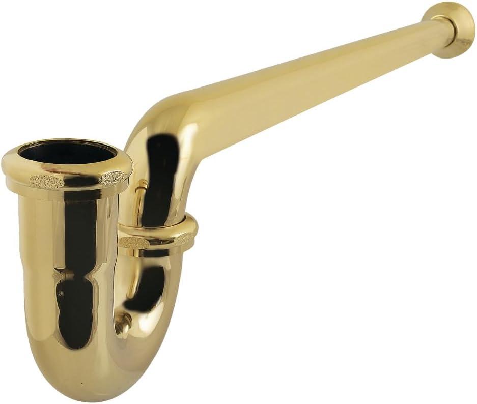Kingston Brass CC5242 Vintage 1-1/4 x 1-1/2 in. P-Trap with Bell Flange, 19 in. Length, 18 Gauge, 19'' (L) x 3'' (W) x 5-1/16'' (H), Polished Brass