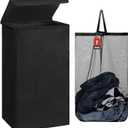 DOKEHOM 100L Laundry Basket with Lid and Removable Laundry Bags, Large Collapsible Laundry Hamper for Bedroom, Bathroom, Laundry Room, Colloge (Black)