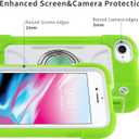 for iPhone 8 Plus/7 Plus Case,iPhone 6 Plus Case/iPhone 6s Plus case 5.5 Inch with Ring Stand, with 2 Pack Glass Screen Protector Heavy-Duty Grade Phone Cover (Guava)