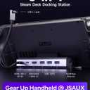 JSAUX Upgraded Docking Station 4K@120Hz for Steam Deck OLED/ROG Ally X/Legion Go (S)/MSi Claw, 6-in-1 Steam Deck Dock with HDMI 2.1, Gigabit Ethernet, 3 USB 3.0, 100W Charge for Steam Deck LCD-HB0603