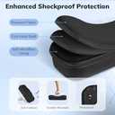 4 in 1 Accessoris Set Compatible with Playstation Portal, EVA Hard Carrying Case for PS5 Portal, Silicone Protective Cover,2 Pcs Screen Protector,10 Thumb Grip Caps,Ps Portal Accessories Black
