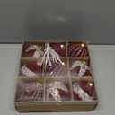 3.15inch Burgundy Velvet Christmas Ornaments Balls Flocked Christmas Tree Glittering Plastic Balls Xmas Hanging Ornaments 9 Pcs-Red