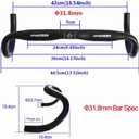 UPANBIKE Bike Drop Handlebar Aluminum Alloy Bent Handlebar Φ31.8mm 420mm For Fixed Gear Bike Road Bicycle BMX Bicycle