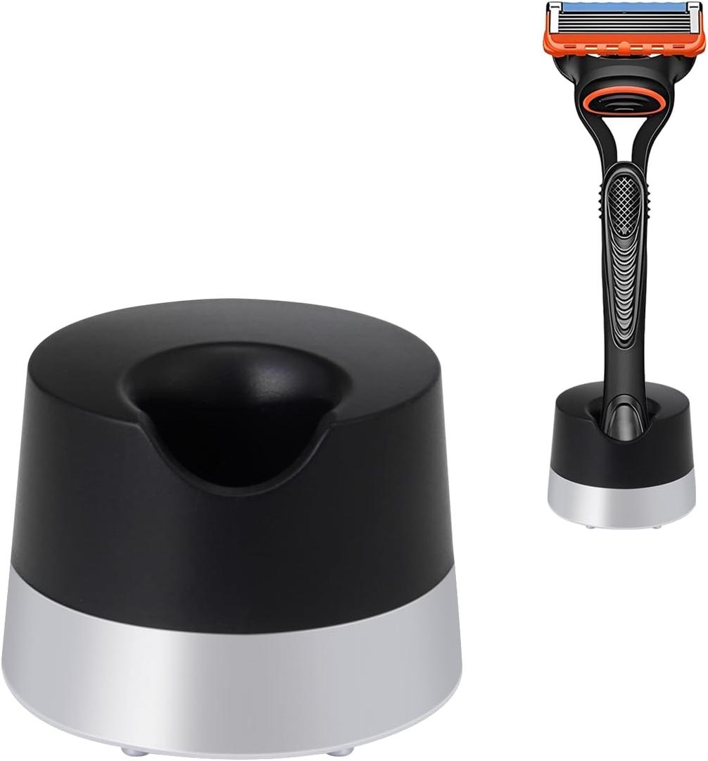 Razor Stand Holder - Alloy Metal with Drainage Hole | Universal Fit for Most Razors | Scratch-Resistant Compatible with Gillette